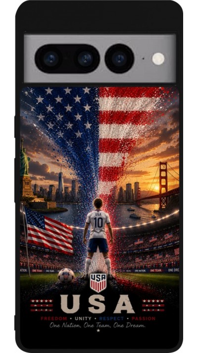 Google Pixel 7 Pro Case Hülle - Silikon schwarz Fussball Vereinigten Staaten splash 2026