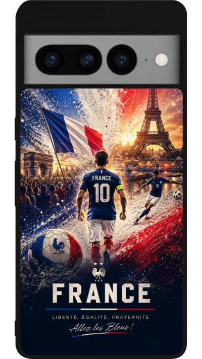 Google Pixel 7 Pro Case Hülle - Silikon schwarz Fussball Frankreich splash 2026