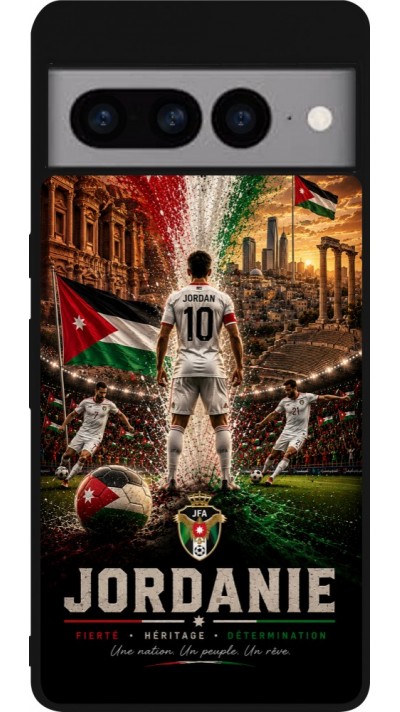 Google Pixel 7 Pro Case Hülle - Silikon schwarz Fussball Jordanien splash 2026