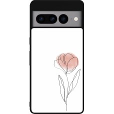 Google Pixel 7 Pro Case Hülle - Silikon schwarz Spring 23 minimalist flower