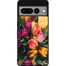 Google Pixel 7 Pro Case Hülle - Silikon schwarz Bouquet of tulips 2026