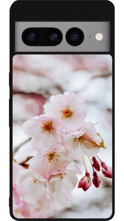 Google Pixel 7 Pro Case Hülle - Silikon schwarz Cherry tree 2026