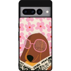 Google Pixel 7 Pro Case Hülle - Silikon schwarz Dog with newspaper 2026