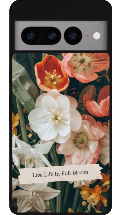 Google Pixel 7 Pro Case Hülle - Silikon schwarz Full Bloom 2026