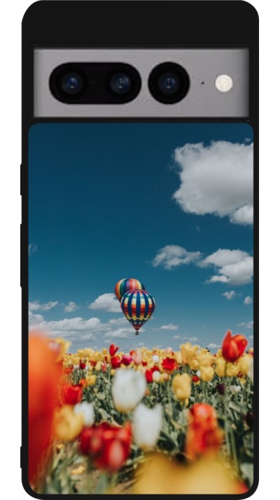 Google Pixel 7 Pro Case Hülle - Silikon schwarz Hot air balloon 2026