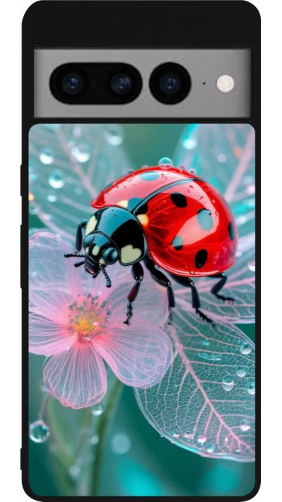 Google Pixel 7 Pro Case Hülle - Silikon schwarz Ladybird in bloom 2026