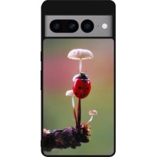 Google Pixel 7 Pro Case Hülle - Silikon schwarz Ladybird on a mushroom 2026