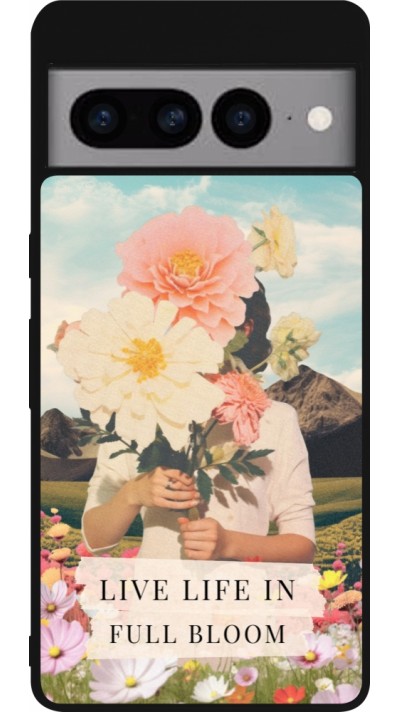 Google Pixel 7 Pro Case Hülle - Silikon schwarz Live life in full moon 2026