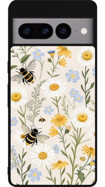 Google Pixel 7 Pro Case Hülle - Silikon schwarz Pattern bees 2026
