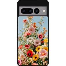 Google Pixel 7 Pro Case Hülle - Silikon schwarz Spring flowers 2026
