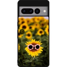 Google Pixel 7 Pro Case Hülle - Silikon schwarz Sunflower with glasses 2026