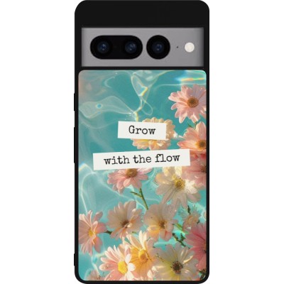 Google Pixel 7 Pro Case Hülle - Silikon schwarz Summer 2025 Grow with the flow
