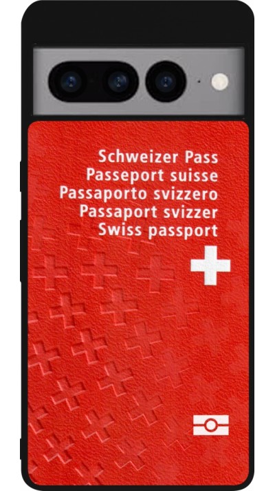 Google Pixel 7 Pro Case Hülle - Silikon schwarz Swiss Passport
