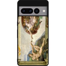 Google Pixel 7 Pro Case Hülle - Silikon schwarz Kunstbild - Die Erschaffung Adams - Michelangelo