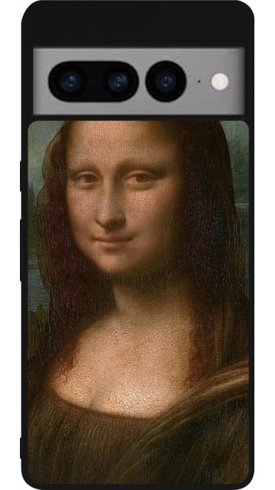 Google Pixel 7 Pro Case Hülle - Silikon schwarz Kunstbild - Mona Lisa - Leonardo de Vinci
