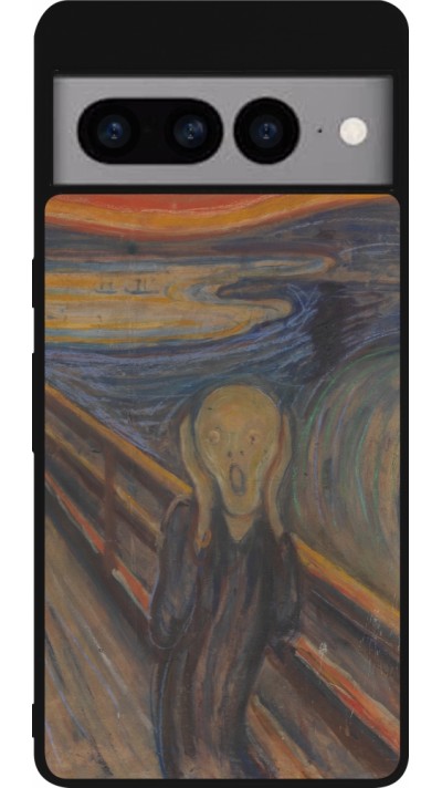 Google Pixel 7 Pro Case Hülle - Silikon schwarz Kunstbild - Der Schrei - Edvard Munch