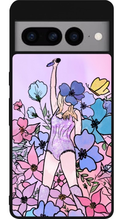 Google Pixel 7 Pro Case Hülle - Silikon schwarz Taylor Swift Sketch - Pink