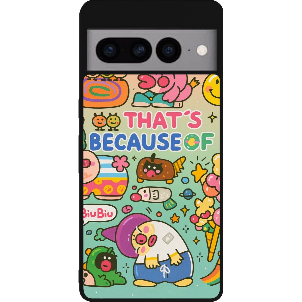 Google Pixel 7 Pro Case Hülle - Silikon schwarz Thats beacause of