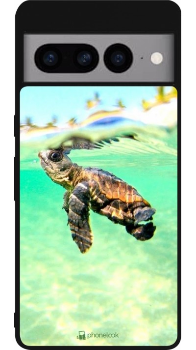 Google Pixel 7 Pro Case Hülle - Silikon schwarz Turtle Underwater