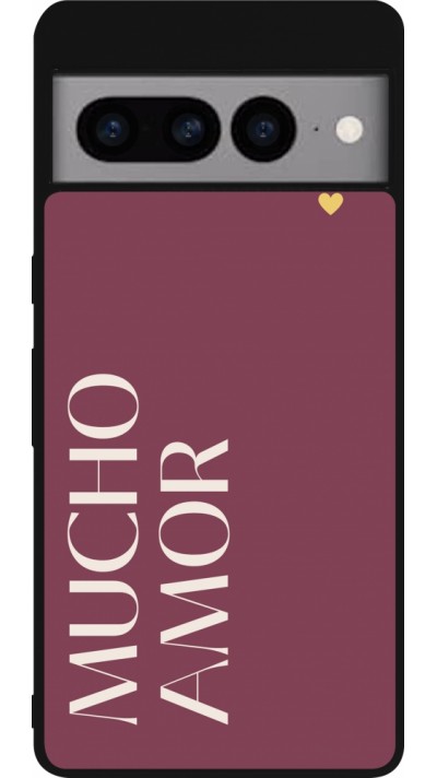 Google Pixel 7 Pro Case Hülle - Silikon schwarz Valentine 2024 mucho amor rosado