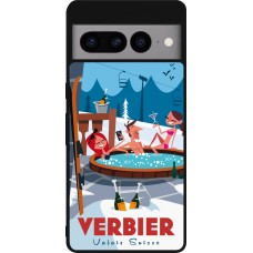 Google Pixel 7 Pro Case Hülle - Silikon schwarz Verbier Mountain Jacuzzi