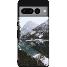 Google Pixel 7 Pro Case Hülle - Silikon schwarz Winter 22 snowy mountain and lake