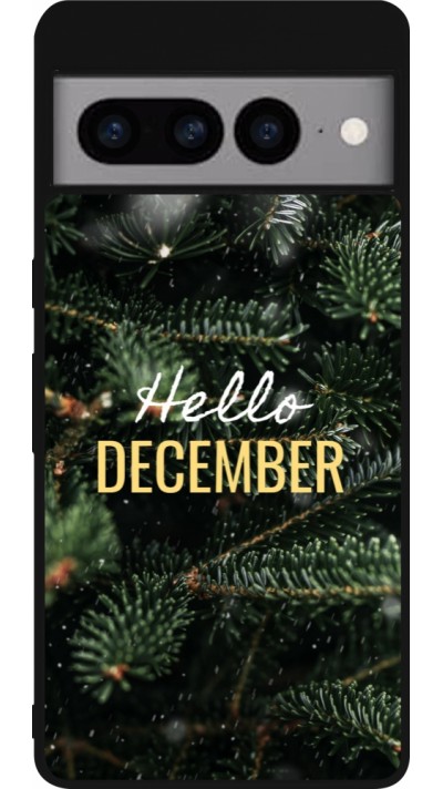 Google Pixel 7 Pro Case Hülle - Silikon schwarz Winter 25 Winter hello december