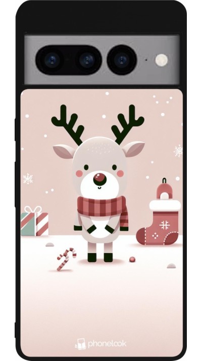Google Pixel 7 Pro Case Hülle - Silikon schwarz Weihnachten 2023 Choupinette Rentier