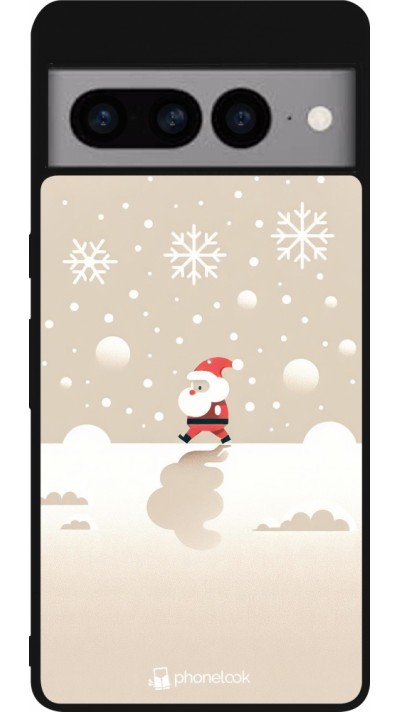 Google Pixel 7 Pro Case Hülle - Silikon schwarz Weihnachten 2023 Minimalistischer Weihnachtsmann