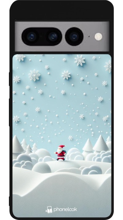 Google Pixel 7 Pro Case Hülle - Silikon schwarz Weihnachten 2023 Kleiner Vater Schneeflocke