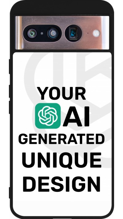 Google Pixel 8 Case Hülle - Silikon schwarz 100% einzigartig erstellt dank Deiner Kreativität und künstlicher Intelligenz (KI)