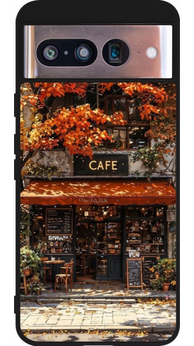Google Pixel 8 Case Hülle - Silikon schwarz Autumn 25 Coffee shop