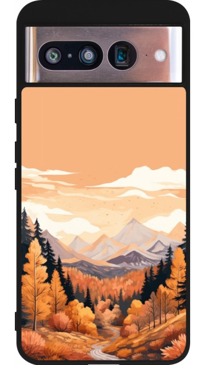 Google Pixel 8 Case Hülle - Silikon schwarz Autumn 25 Mountains