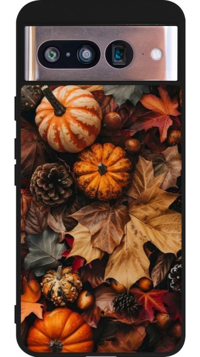 Google Pixel 8 Case Hülle - Silikon schwarz Autumn 25 Pumpkin