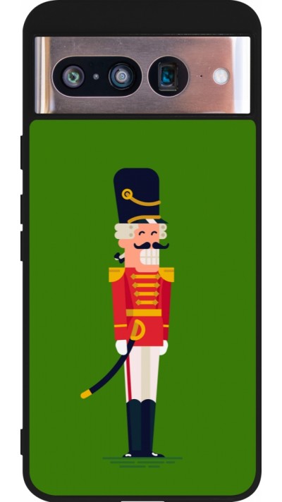 Google Pixel 8 Case Hülle - Silikon schwarz Christmas 25 Nutcracker Green
