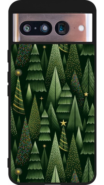 Google Pixel 8 Case Hülle - Silikon schwarz Christmas 25 Pattern Xmas Tree