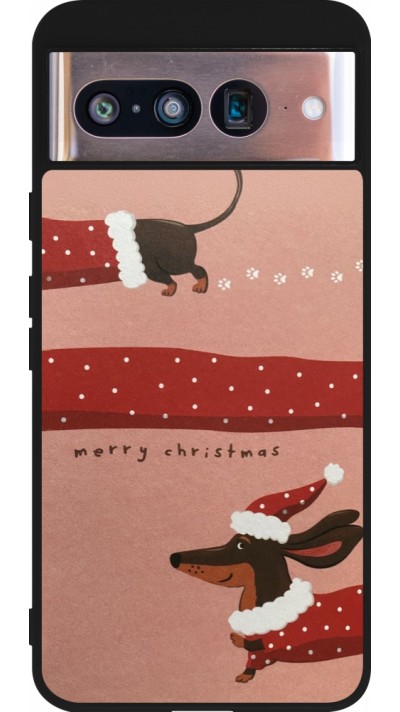 Google Pixel 8 Case Hülle - Silikon schwarz Christmas 25 Teckel Merry Xmas