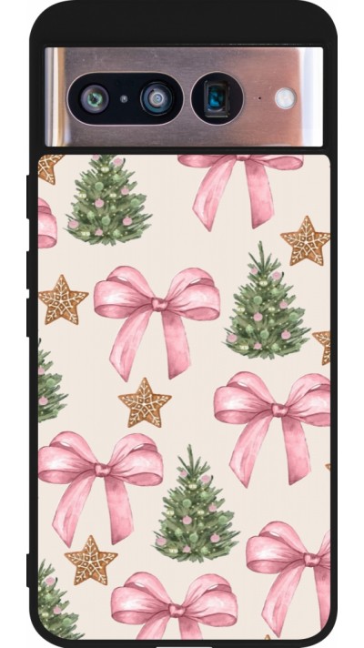 Google Pixel 8 Case Hülle - Silikon schwarz Christmas 25 Vintage Ribbons