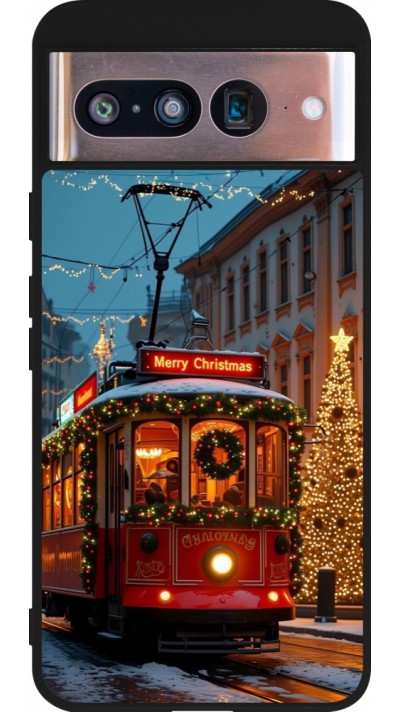 Google Pixel 8 Case Hülle - Silikon schwarz Christmas 25 Xmas Train