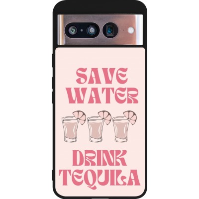 Google Pixel 8 Case Hülle - Silikon schwarz Cocktail Save Water Drink Tequila