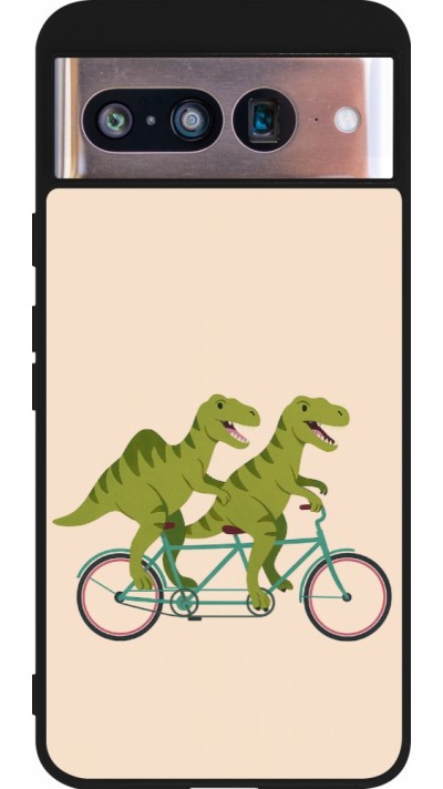 Google Pixel 8 Case Hülle - Silikon schwarz Dinosaurs on bikes 2026