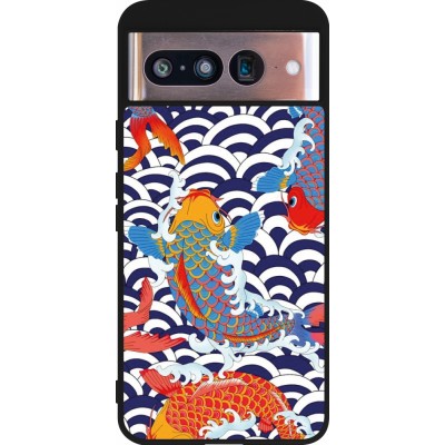 Google Pixel 8 Case Hülle - Silikon schwarz Easter 2023 japanese fish