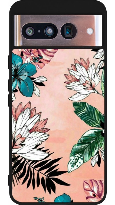 Coque Google Pixel 8 - Silicone rigide noir Flowers Artprint