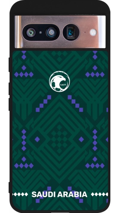 Google Pixel 8 Case Hülle - Silikon schwarz Saudi Arabien 2026 personalisierbares Fussballtrikot