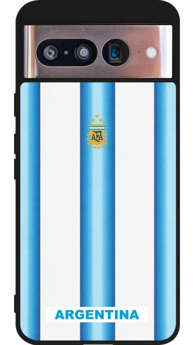 Google Pixel 8 Case Hülle - Silikon schwarz Argentinien 2026 personalisierbares Fussballtrikot