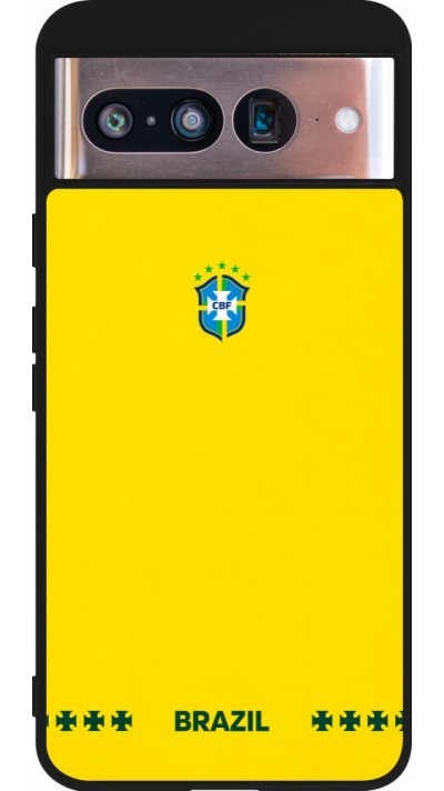 Google Pixel 8 Case Hülle - Silikon schwarz Brasilien 2026 personalisierbares Fussballtrikot