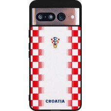 Google Pixel 8 Case Hülle - Silikon schwarz Kroatien 2026 personalisierbares Fussballtrikot
