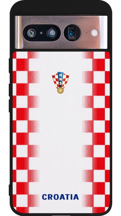 Google Pixel 8 Case Hülle - Silikon schwarz Kroatien 2026 personalisierbares Fussballtrikot