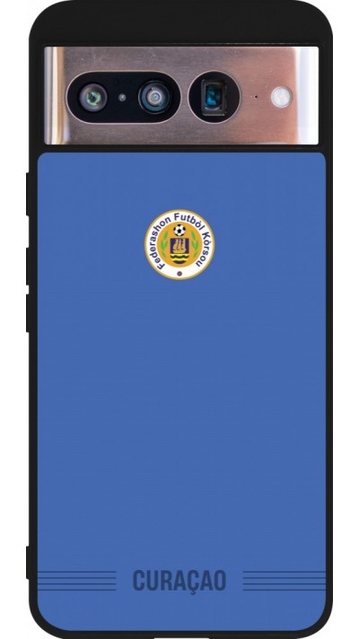 Google Pixel 8 Case Hülle - Silikon schwarz Curaçao 2026 personalisierbares Fussballtrikot
