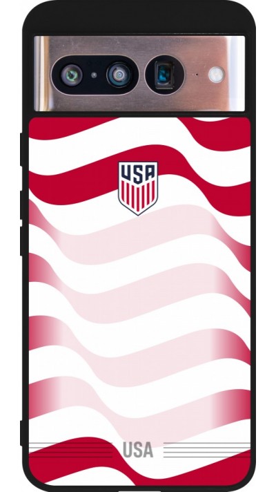 Google Pixel 8 Case Hülle - Silikon schwarz Vereinigten Staaten 2026 personalisierbares Fussballtrikot